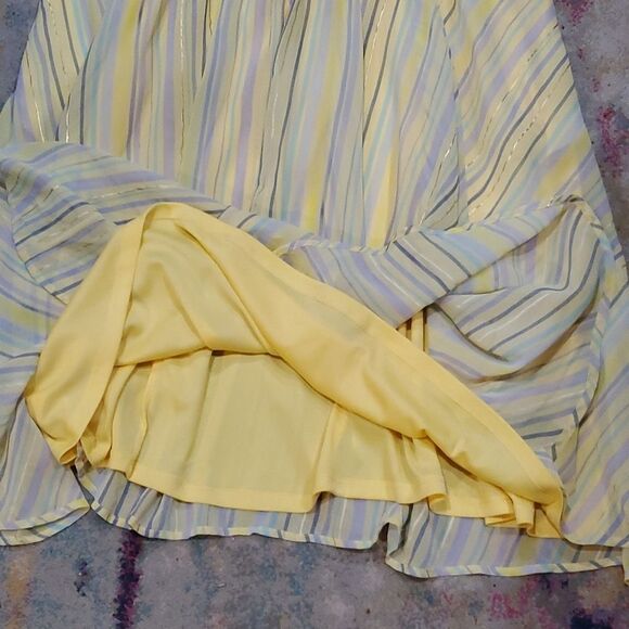 Torrid Yellow Striped Chiffon Midi Dress Size 6X - Picture 11 of 15